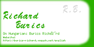 richard burics business card